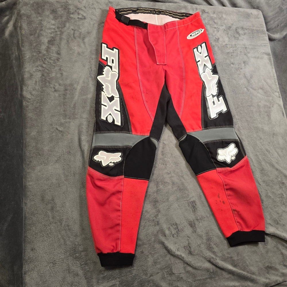 Fox Racing 180 Motocross Riding Pants Red Black‎ Mens Sz 36 Bike Gear Waterproof